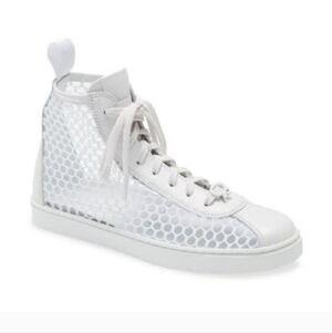 Gianvito Rossi Helena Mesh & Leather High-Top Sneaker, sz 7 / 37